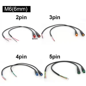 6mm M6 2/3/4/5 Pin core male female Electric ebike Butt Plug power Cable Connector waterproof Scooter Brake Signal Sensor