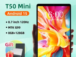Teclast T50 Mini Android 15 Tablet 8.7" IPS 120Hz G99 8-core Max 20GB(8GB+12GB Expansion) RAM 128GB ROM Dual 4G LTE Type-C GPS
