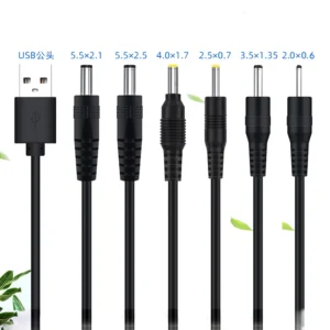 USB To DC 3.5*1.35mm 2.0*0.6mm 2.5*0.7mm 4.0*1.7mm 5.5*2.1mm 5.5*2.5mm Plug Jack DC 5V Power Extension Cable Connector