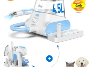 INSE P30 Dog Grooming Vacuum Ultra-Low Noise Pet Grooming Kits with 4.5L Large Capacity Dust Box Pet Clipper for Pet Hair Clean
