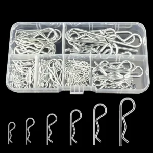 100/125Pcs R-Type Cotter Pins Set KIt Wave Latch Bolt Locking Split Clip Hitch Pins M1 M1.2 M1.5 M1.8 M2 M2.5 M3 Sorted In Box