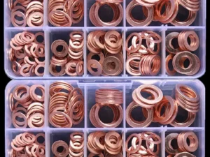 Copper Washer Gasket Nut and Bolt Set Flat Ring Seal Assortment Kit with Box //M8/M10/M12/M14 for Sump Plugs