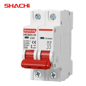 SHACHI 2P DC 1000V Micro Circuit Breaker Photovoltaic Solar Mini Circuit Protection Switch 6A 10A 16A 20A 25A 32A 40A 50A 63A