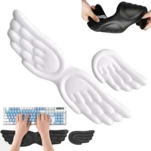 Angel Wings Shaped Keyboard Mouse Wrist Rest Memory Foam Anti-slip Silicone Ergonomic Wrist Guard Table Mat Mouse Pad For Laptop