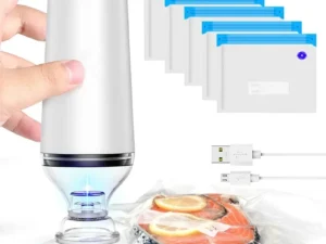 Reusable Vacuum Food Storage Zipper Bags Set Electric Handheld Vacuum Sealer Pump Sous Vide Bags USB Rechargeable BPA Free