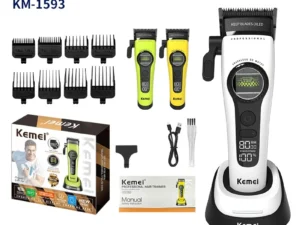 Komei Professional Hair Clipper F1 - Super Motor with External Brushless Trimmer, Men's Electric Shaver KM-1593