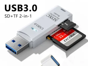 Tutew Multi Functional 2 In 1 High-speed USB 3.0/2.0 Card Reader Supports TF+SD Computer Tablet Camera Laptop Car Mounted