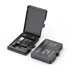 BUDI TF Memory Card Storage Case With Memory Card Reader USB Type-C & USB Compatible Memory Card Holder for Digital Photography