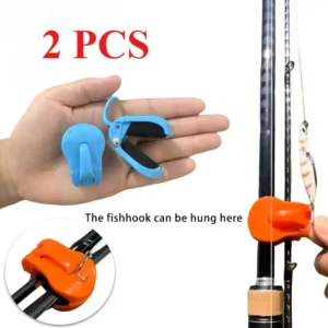 2pcs Quick-Attach Fishing Rod Clip - Tool-Free 1-Hand Holder for 2-Piece Freshwater Rods, Secure Grip Tackle Organizer