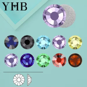 YHB 134-174 Glitter Cold Fixation Flat Back Non-Hotfix Rhinestone For Bags Nails Fabric Garment Decoration Jewelry Accessories