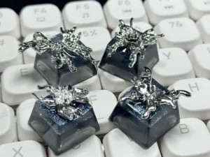 Custom Handmade Metal Keycaps Black Butterfly Girl Design OEM ESC Keys for Mechanical Gaming Keyboard Artisan Personality Gift
