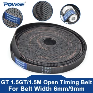 POWGE GT 1.5GT 1.5M Open ended Timing belt Width 6/9/10/12mm RF EPDM Rubber Samll Backlash Positioning Accuracy 3D printer