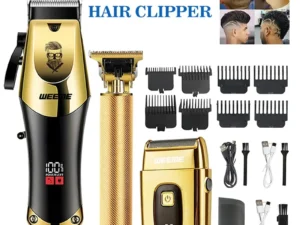 T9 Men's Electric Hair Clipper Beard Trimmer - Rechargeable Hair Cutting Machine with Nose Hair Trimmer Kit