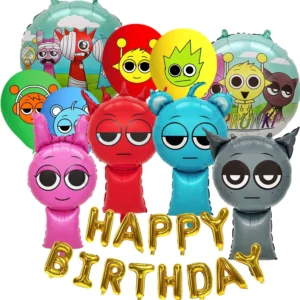 Sprunki Balloon Set Sprunki Birthday Party Decoration Sprunki NumberBirthday Balloons Favors for Baby Shower Supplies kid Gift