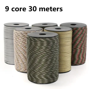 30M 550 Military Standard 9-Core Paracord Rope 4mm Outdoor Parachute Cord Survival Umbrella Tent Lanyard Strap Clothesline