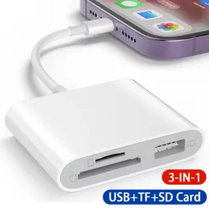 3 In 1 SD TF Card Reader For Apple iPhone 14 12 13 11 Pro Max XR XS USB C Camera Converter For iPad Android Laptop OTG Adapter