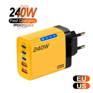 PD 240W Type C GaN Fast Charge Charger Multi Ports High Speed USB Charging Adapter For iPad iPhone Samsung Huawei Xiaomi Oneplus