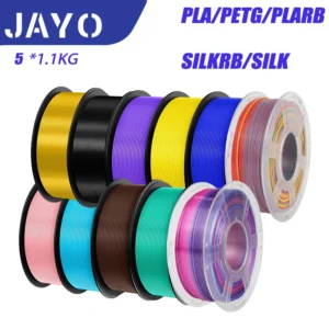 JAYO 3D Printer Filament PETG PLA HSMPETG PLA PLUS 1.75mm 5Rolls 3D Printing Materials for 100% No Bubble &FDM 3D Pen DIY Gift