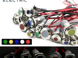 6mm 8mm 10mm 12mm 14mm Metal LED Warning Indicator Light Waterproof IP67 Signal Lamp Pilot Wires Switch 3V 5V 12V 220V Red Blue