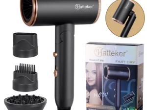 Hatteker Foldable Negative Ion Hair Dryer Student 3 Temperature Control Hair Blower Compact Portable Hairdryer for Students