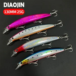 130mm 25g Long Casting Floating Jerkbait Fishing Lure With Quality Hooks Saltwater Wobbler Minnow For Seabass Perch Carp Pike