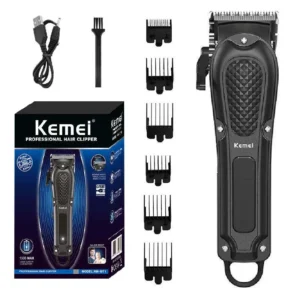 KEMEI ADJUSTABLE HAIR CLIPPER FOR MEN PROFESSIONAL HAIR TRIMMER ELECTRIC CORDLESS BEARD HAIR CUTTING MACHINE USB RECHARGEABLE