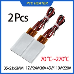 2 Pcs PTC Heater Sheet Constant Temperature Incubation 12V~220V Aluminum Shell PTC Heater Accessories Air Conditioner Part 35*21