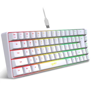 68 Keys Gaming Keyboard USB Wired Portable 20 RGB Backlight Spanish Korean Russian Keyboard for Windows Laptops Computer