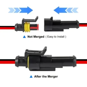 10pcs/5sets 2 Pin Way Connector Waterproof Connectors Male & Female Way 20 AWG Wire for Car Truck Boat Electrical Connector