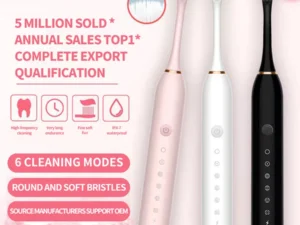 Electric Ultrasonic Toothbrush Six Speed Mode Home Soft Hair USB Charging Waterproof Adult Tooth Cleaner Automatic Couple Set