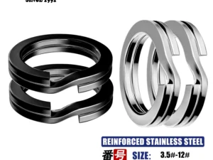 Fishing Split Rings Silver/Black Stainless Steel 3.5-12MM High Quality Strengthen Double Circle Round Snap Pesca Accessories