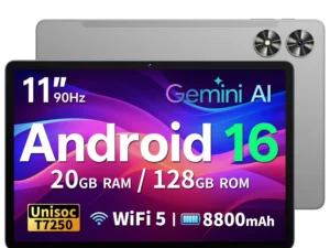 SVITOO Tablet 2026 Android 16 11 Inch 90Hz HD IPS Screen Unisoc T7250 Octa-Core Processor 4GB Physical RAM + 16GB Virtual RAM 128GB ROM 1TB Expandable 8800mAh Battery 2.4GHz 5GHz Dual Band WiFi 5 Bluetooth 5.0 GPS Widevine L1