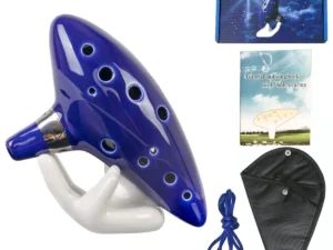Miwayer Ocarina,12 Tones Alto C Ceramic Ocarina Musical Instrument with Song Book Neck String Neck Cord Carry Bag, Blue
