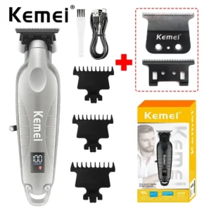 Kemei 2293 Professional Hair Beard Trimmer Men Barber Rechargeable Finish Hair Cutting Machine Zero Gapped Cordless Hair Clipper