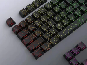 New Topographic Keycaps 4.0 Version Shine Through 98 Key PBT Cherry Profile Side Print Backlit for MX Gamer Mechanical Keyboard