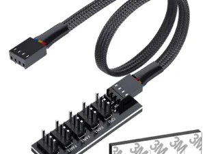 1 to 5 Way PWM Fan Hub PC CPU Cooling 4 PIN/3PIN Fan Power Cable Hub Splitter Adapter Desktop Computer Cooler Case Fans