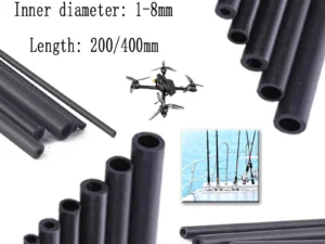 1-5pcs Carbon Fiber Tube Hollow Round Shaft 1.8 2 3 4 5 6 7 8 10mm OD 200 400mm Length  carbon fiber tube round