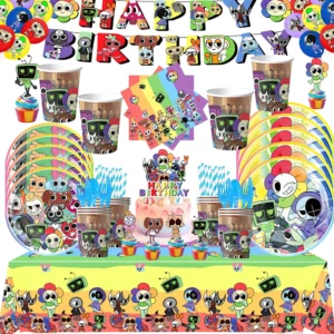Dandy Worlds Birthday Party Decoration Tableware Tablecloth Plates Cake Topper Balloons Party Favors Kids Party Supplies