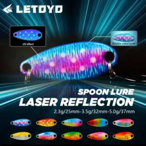 LETOYO 2.3g/3.5g/5g Laser Reflection Spoon Lure UV Luminous Spoon Lure Chatterbait Trout Spinner Baits Perch Bait Area Trout