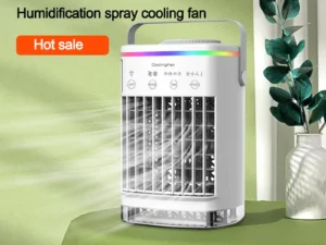 Popular mini air cooler USB air conditioning fan office desktop small water cooling fan spray humidification cooling fan