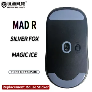 UnusualWaySports Mouse Skates Feet MAD R Cambered Surface PTFE Anti Collapse Multilayer Magic Ice Silver Fox