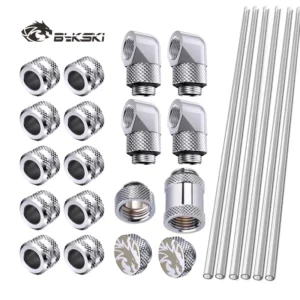 BYKSKI Fitting 90 Degree Hard Tube Fittings/Tube Kits Water Cooling Pc Computer Accessories Water Cooling Kit DIY G'1/4 Thread