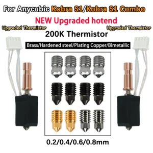 For Anycubic Kobra S1 Hotend ceramic New Upgrade Hotend For Kobra S1 Combo Head S1C 24V 48W 200K Rapid heating 300℃