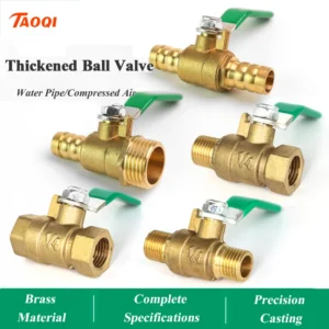 1/8' 1/4'' 3/8'' 1/2'' Female/Male Thread Brass Valve Brass Small Ball Valve Connector Joint Copper Pipe Fitting Coupler Adapter