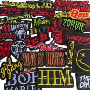 1PCS,Punk Metal Rock Band Music Emblem Patches,Fabric Letter Embroidery Applique Badge Iron On Transfer Stickers For Clothing
