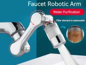 1080° Rotating Water Purification Filter Plastic Faucet Mechanical Arm Spray Head Kitchen Washbasin Extension Tap Aerator Univer