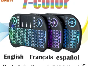 2.4G Air Mouse with Touchpad Keyboard i8 Arabic French Spanish Russian Backlit Mini Wireless Keyboard for PC Android TV Box