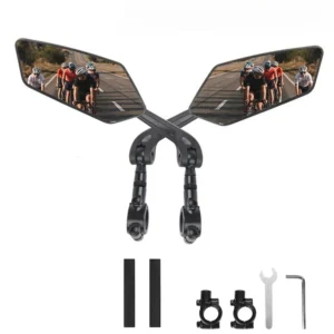 Bicycle Rearview Bike Adjustable 360° Rotate Wide Angle Mirror Road Bike Handlebar Rear View Mirrors Bicycle Accessories