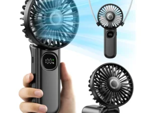 coldSky Handheld Fan Foldable Portable Fan with LED Display 3000mAh Battery Operated Mini Hand Held Fan for Travel Beach Outdoor
