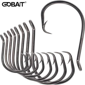 20PCS Inclined Circular Hook 7385 Strength Angle Sharp Olecranon Barbed Gear Soft Lure Octopus Fishing Tackle Circle Fishhook